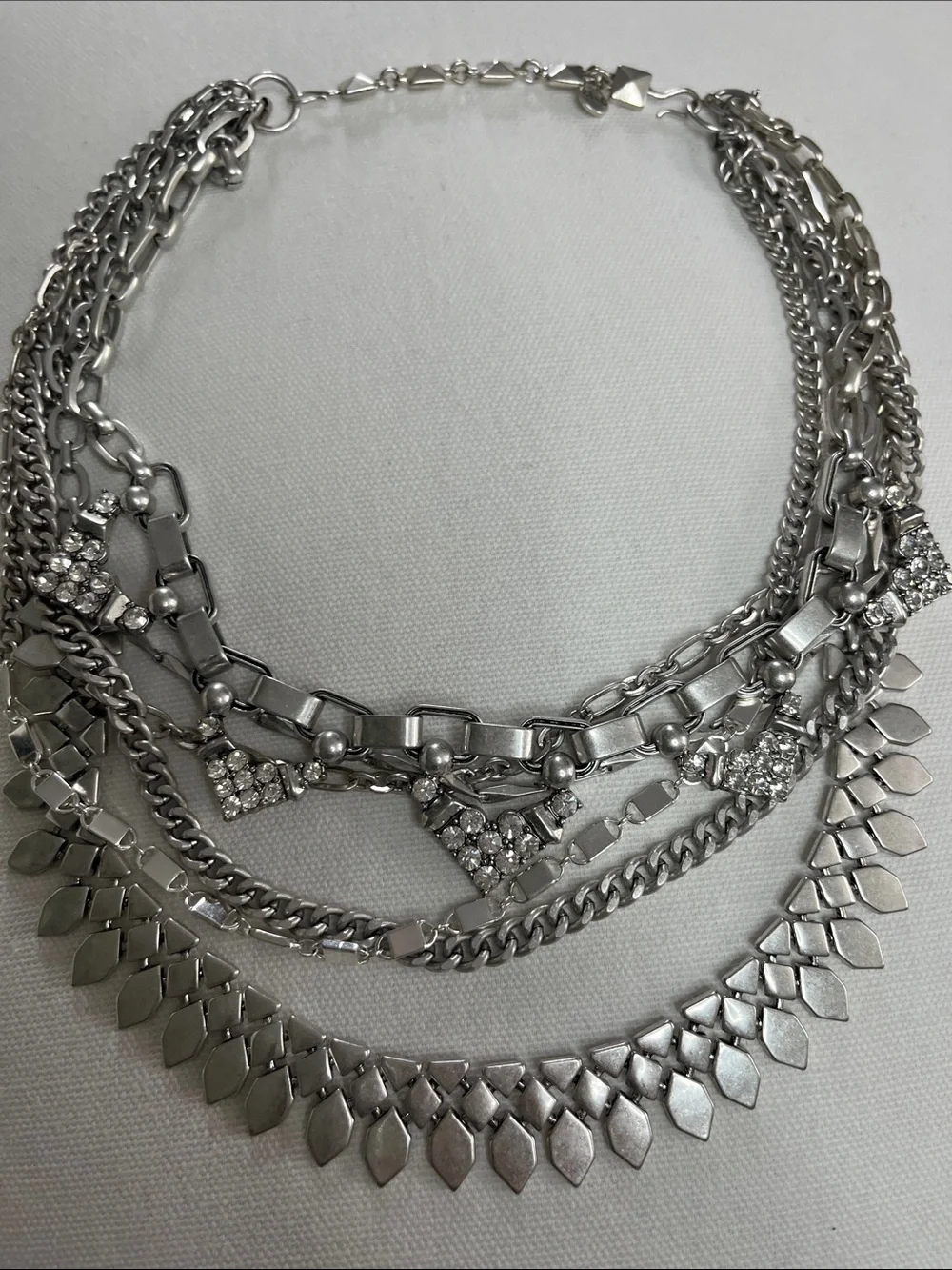 Stella & Dot Silver Multi-Layer Statement Necklace - Picture 3 of 3